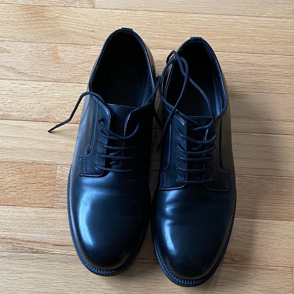 Zara Classic Black Men's Dress Shoes size 40